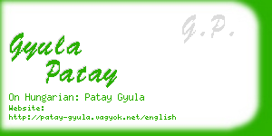 gyula patay business card